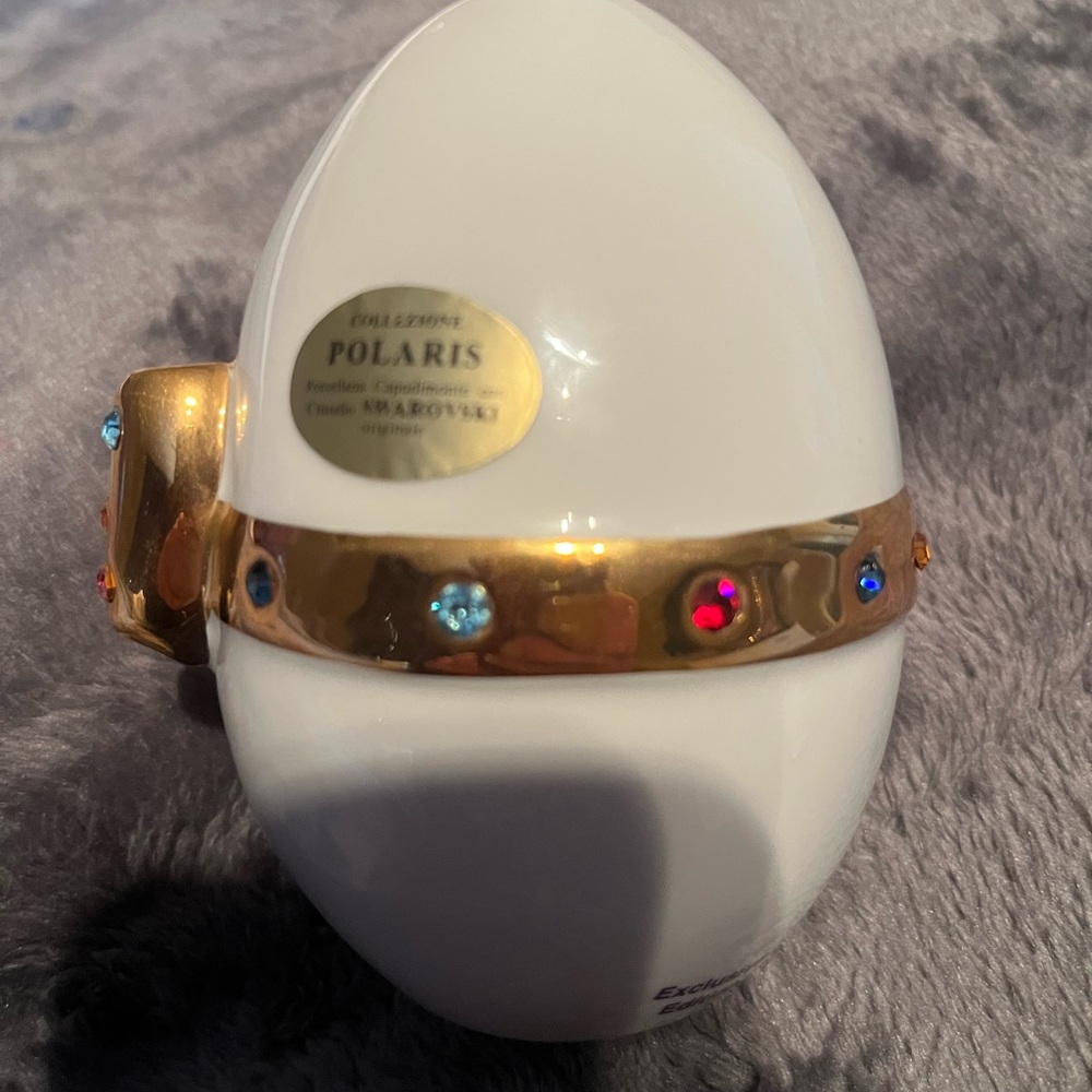Capodimonte Polaris Egg Figurine with Swarovski Crystals, 24K Gold - Picture 3 of 16